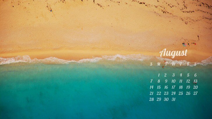 August 2016 Calendar Wallpaper