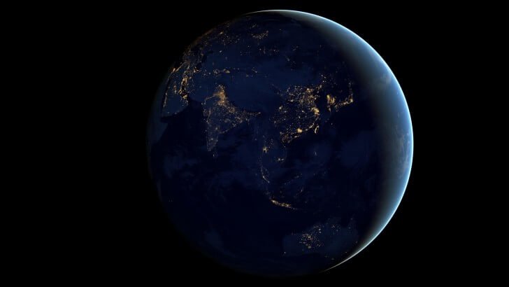 Earth At Night Seen From Space Wallpaper