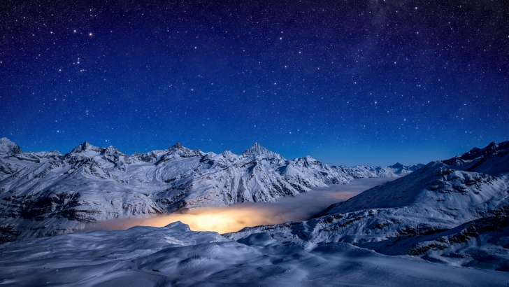 Gornergletscher at Night Wallpaper