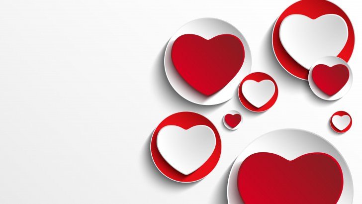 Minimalistic Hearts Shapes Wallpaper