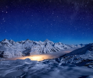 Gornergletscher at Night Wallpaper