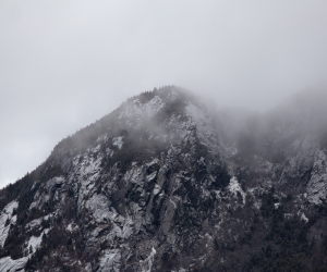 Rock Mountain Cliff Black & White Wallpaper